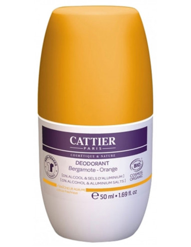 Cattier Déodorant Roll-On Bergamote Orange Bio -50 ml