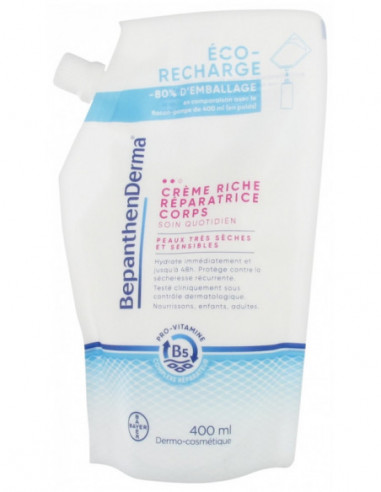 Bepanthen Derma Crème Riche Réparatrice Corps Éco-Recharge - 400 ml