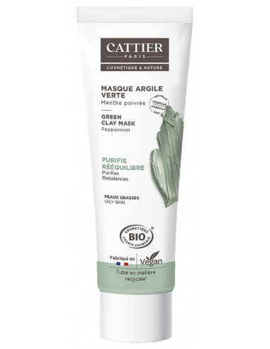 Cattier Masque argile verte Bio - 100 ml