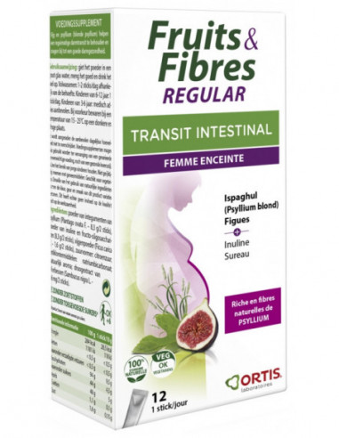 Ortis Fruits & Fibres Regular Transit Intestinal Femme Enceinte - 12 Sticks