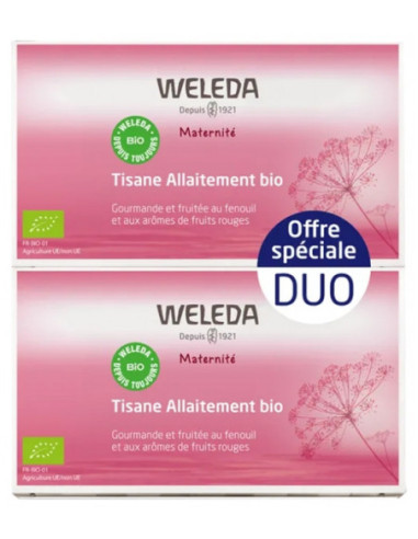 Weleda Maternité Tisane Allaitement Fruits Rouges Bio - Lot de 2 x 20 Sachets