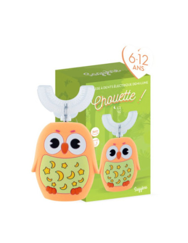 Sagyène Brosse à dent électrique enfant demi-lune 6/12 ans Chouette - 1 unité 