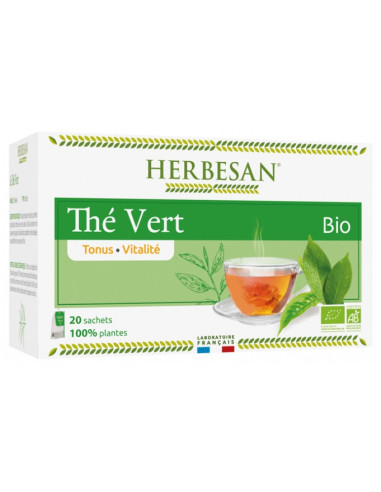 Herbesan Infusion Thé Vert Bio - 20 Sachets