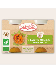 Petit pot de légumes Carottes Potimarron, 2x130gr