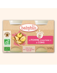Petit Pot Fruits - Pomme d'Aquitaine & Coing, 2x130g