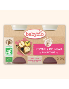Petit Pot Fruits - Pomme & Pruneau d'Aquitaine, 2x130g