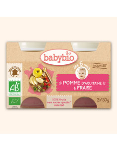 Petit Pot Fruits - Pomme d'Aquitaine & Fraise, 2x130g