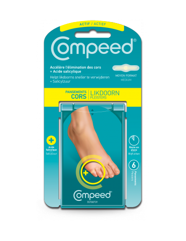 Compeed Cors+ acide salicylique, 6 pansements